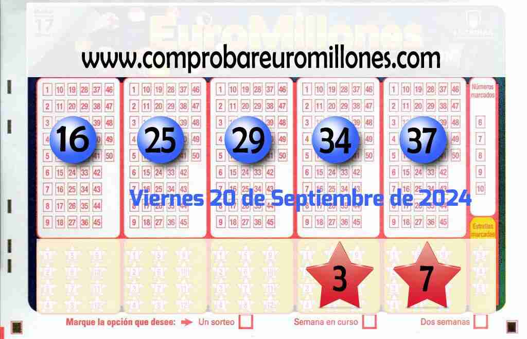 Resultados Euromillones del 20/09/2024