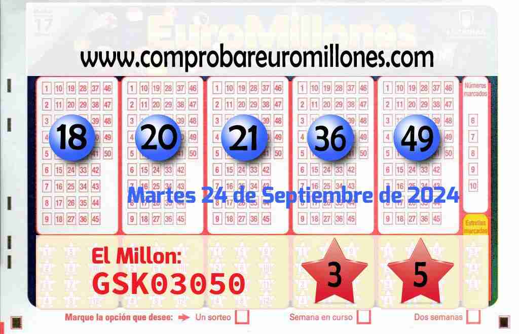 Resultados Euromillones del 24/09/2024