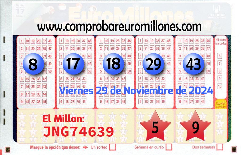 Comprobar Euromillones Viernes De Noviembre De Sorteo De Hoy