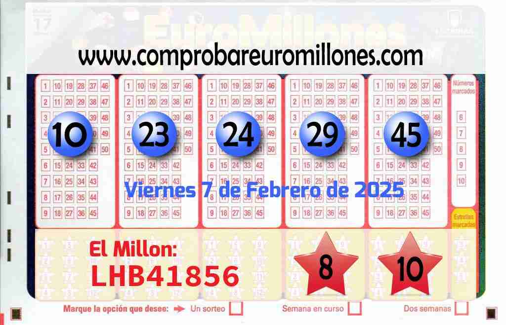 Resultados Euromillones del 07/02/2025